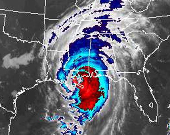 Hurricane Katrina making landfall in 2005