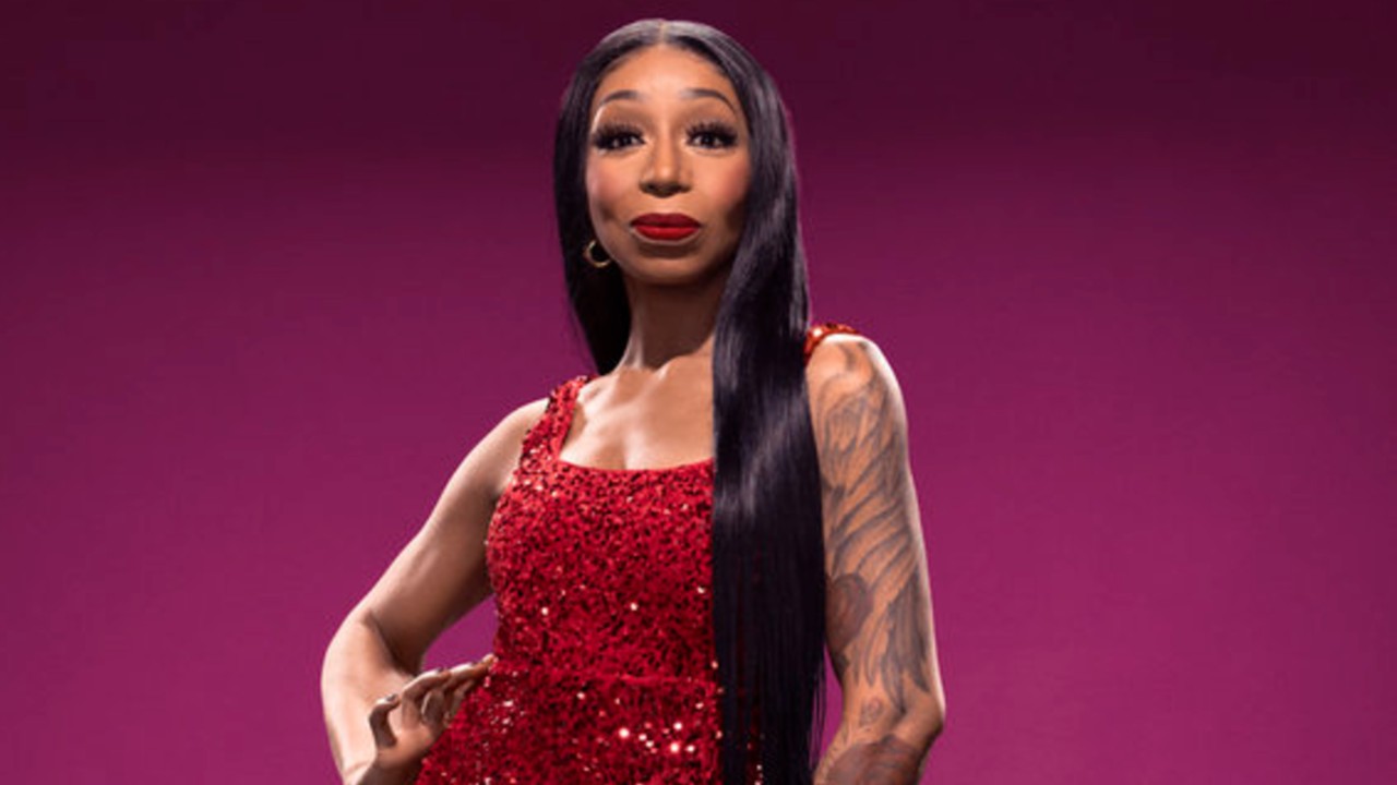 Tiffany Pollard in a red dress for House Of Villains