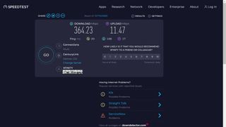 speedtest by ookla results