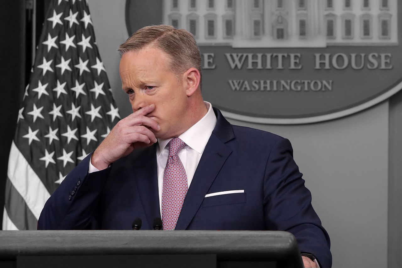 Weep for Sean Spicer, sacrificial lamb of the Trump administration.