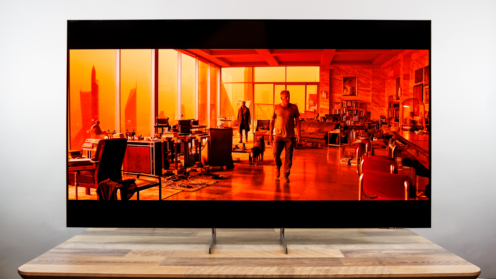 Samsung S85H OLED TV on a desk
