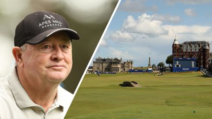 Ian Woosnam looks on (left) with a general view down the 18th of St Andrews Old Course (right)
