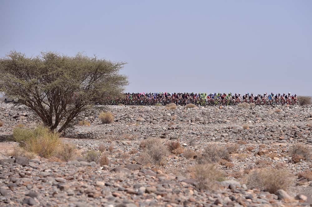 The peloton rolls along during stage one