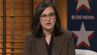 Bari Weiss speaks during Erika Kirk Town Hall.