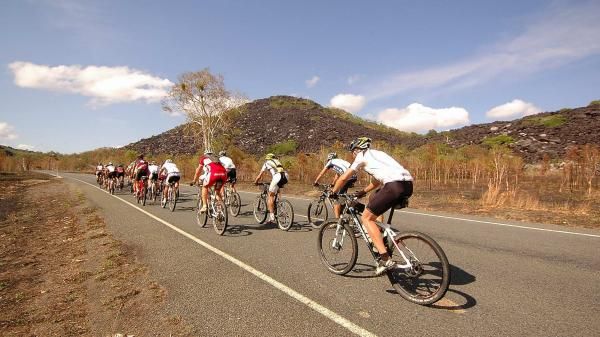Riders say goodbye to Cooktown as they pass Black Mountain
