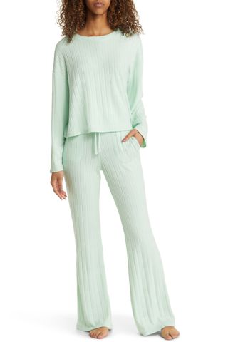 Bp. Cozy Rib Flared Pants with top