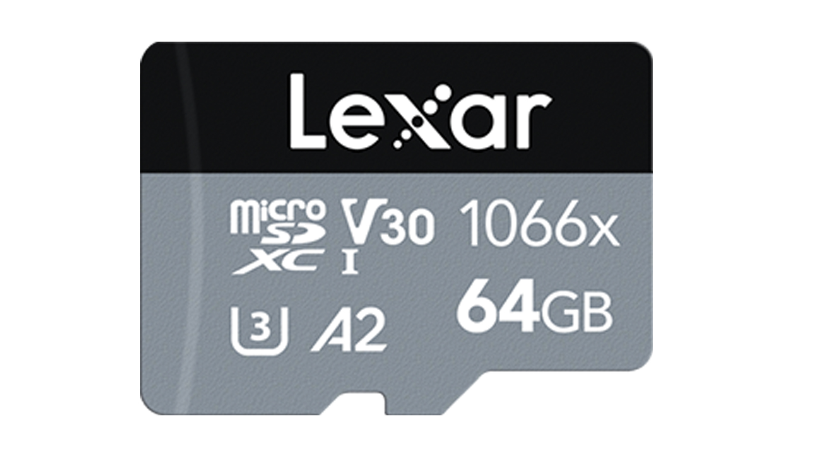 The Lexar 1066x microSD card on a white background