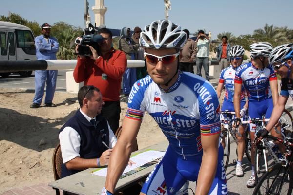 Tom Boonen (Quick Step) before the start in Dukhan.