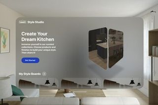 An Apple Vision Pro view of a kitchen renovation