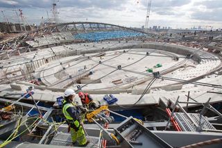 The Olympic Delivery Authority is pleased with the progress of the velodrome construction.