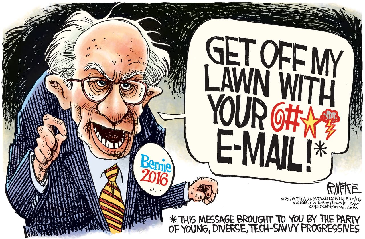 Political cartoon U.S. Bernie Sanders 2016