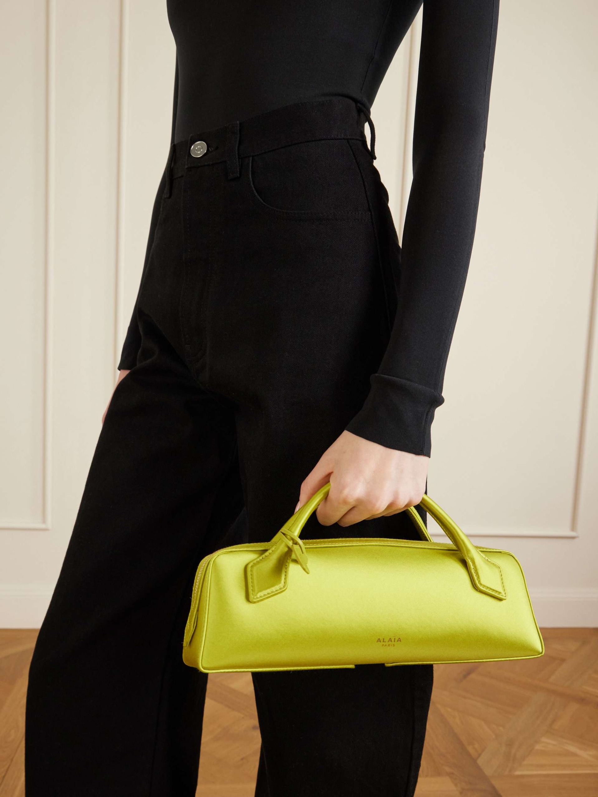 Le Teckel Satin Top-Handle Bag