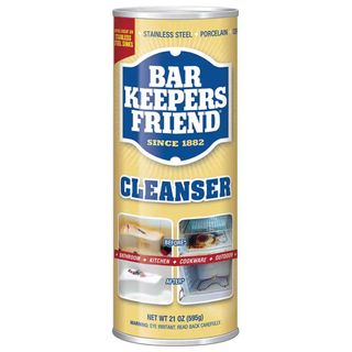 Bar Keeper's Friend powdered cleanser in metal canister