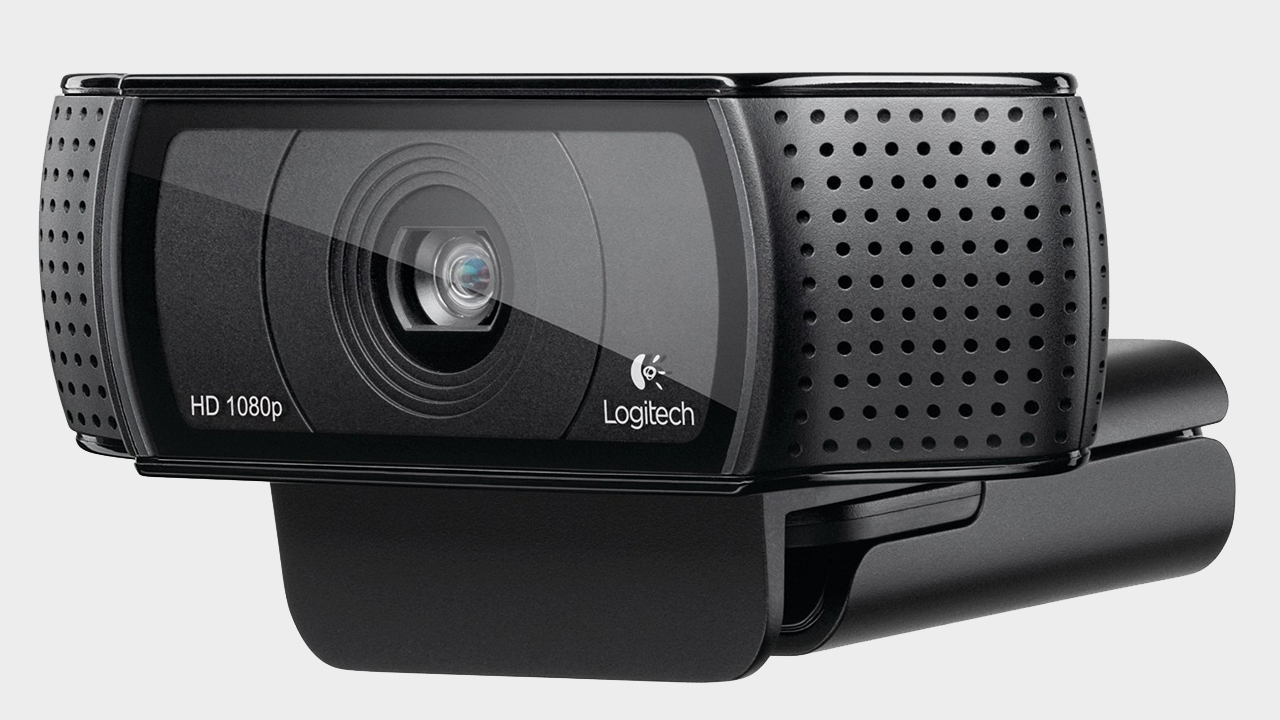 Logitech C922 HD Pro pictured up-close and from the side.