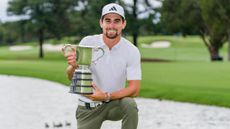 Joaquin Niemann with the ISPS Handa Australian Open trophy