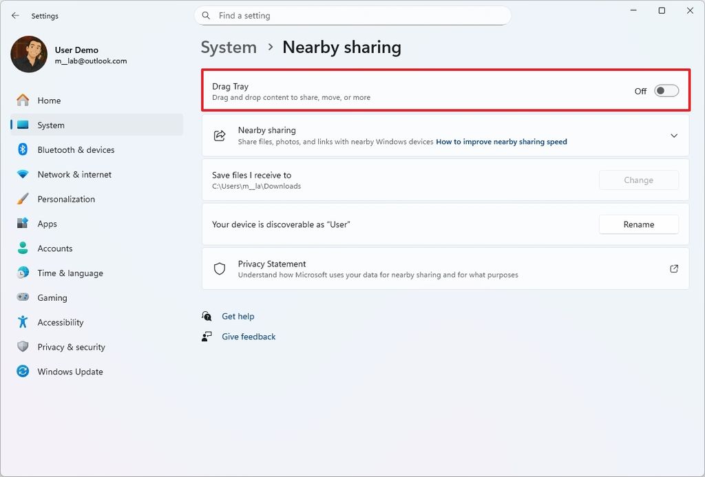 Drag Tray disable option