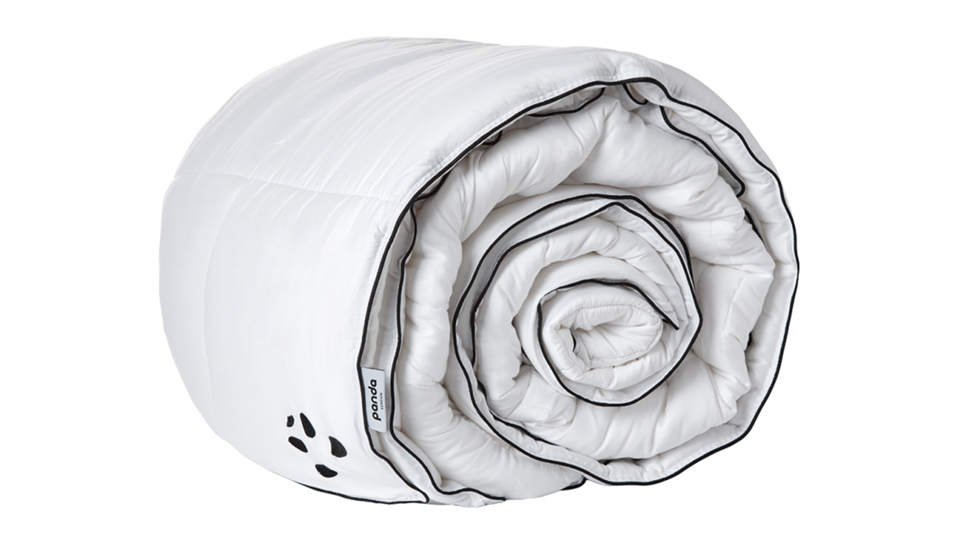 Best duvets: The Panda Cloud Duvet in white with thin black trim