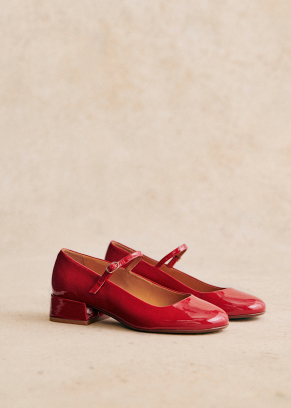 Angelique Mary Janes - Patent Red - Patent Goatskin Leather - Sézane