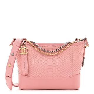 Chanel Snakeskin Small Gabrielle Hobo Pink