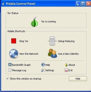 Vidalia control panel