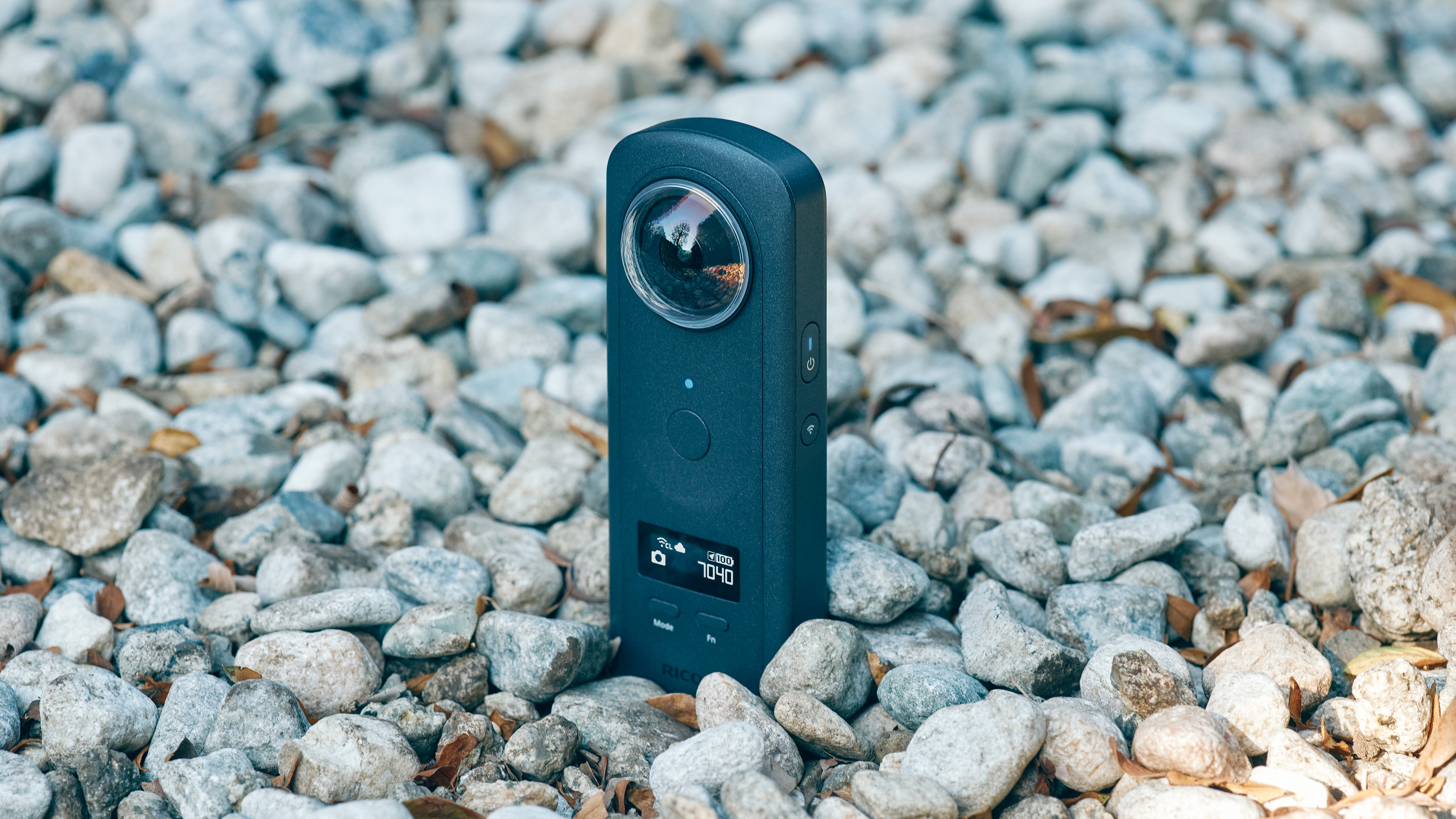 Ricoh Theta A1 standing in stones
