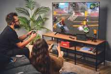 Two people playing computer games