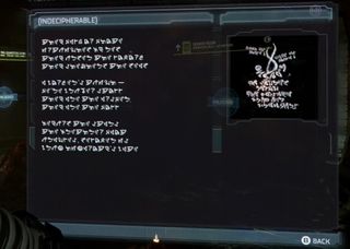 Dead Space "Indecipherable" text log