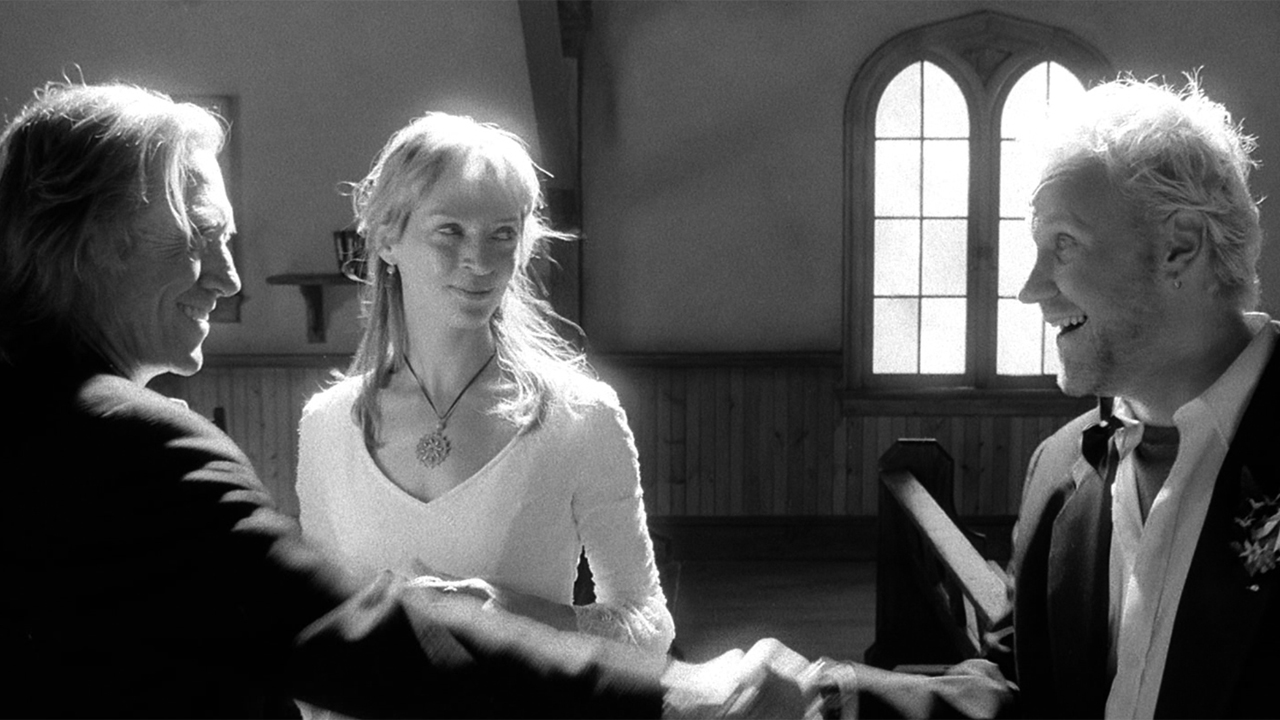 David Carradine, Uma Thurman and Chris Nelson in Kill Bill: Vol. 2