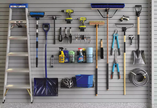 hanging garage tool storage on a wall