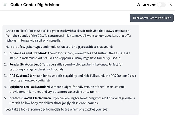 Guitar Center Rig Advisor
