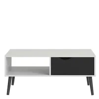 Ebru White &amp; black Painted 1 Drawer Coffee table | £136 at B&amp;Q