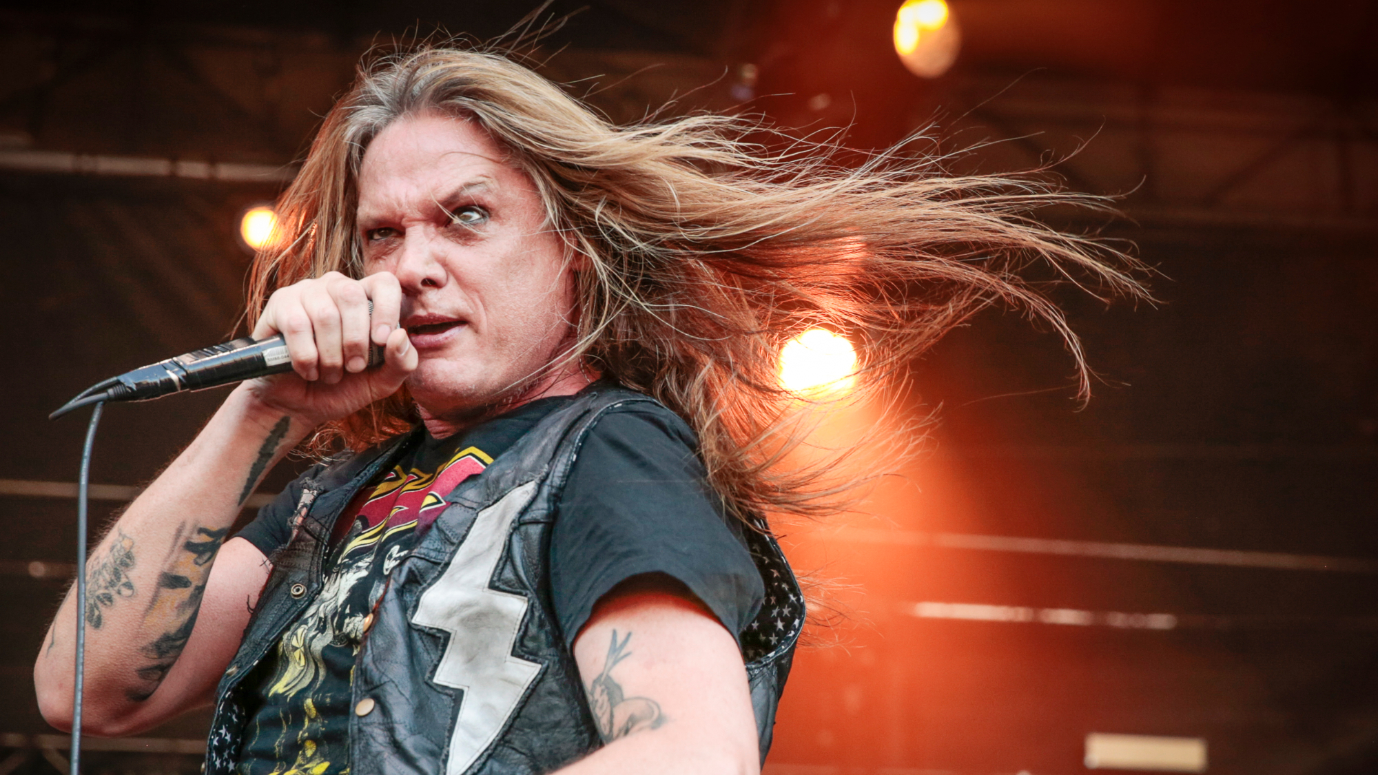 Sebastian Bach performs on Day 1 of the Heavy Montreal festival at Parc Jean-Drapeau on August 6, 2016 in Montreal, Canada