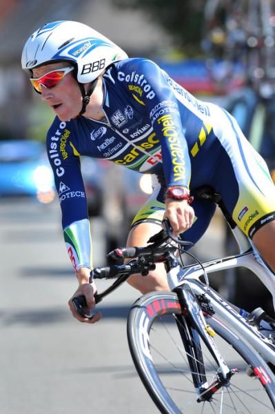 Lieuwe Westra (Vacansoleil-DCM) on his way to the prologue win in Belgium