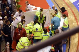  Lotto Soudal rider Gerben Thijssen crashed on the opening night of the 2019 Gent Six Day