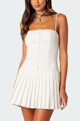 Perri Pleated Corset Minidress 