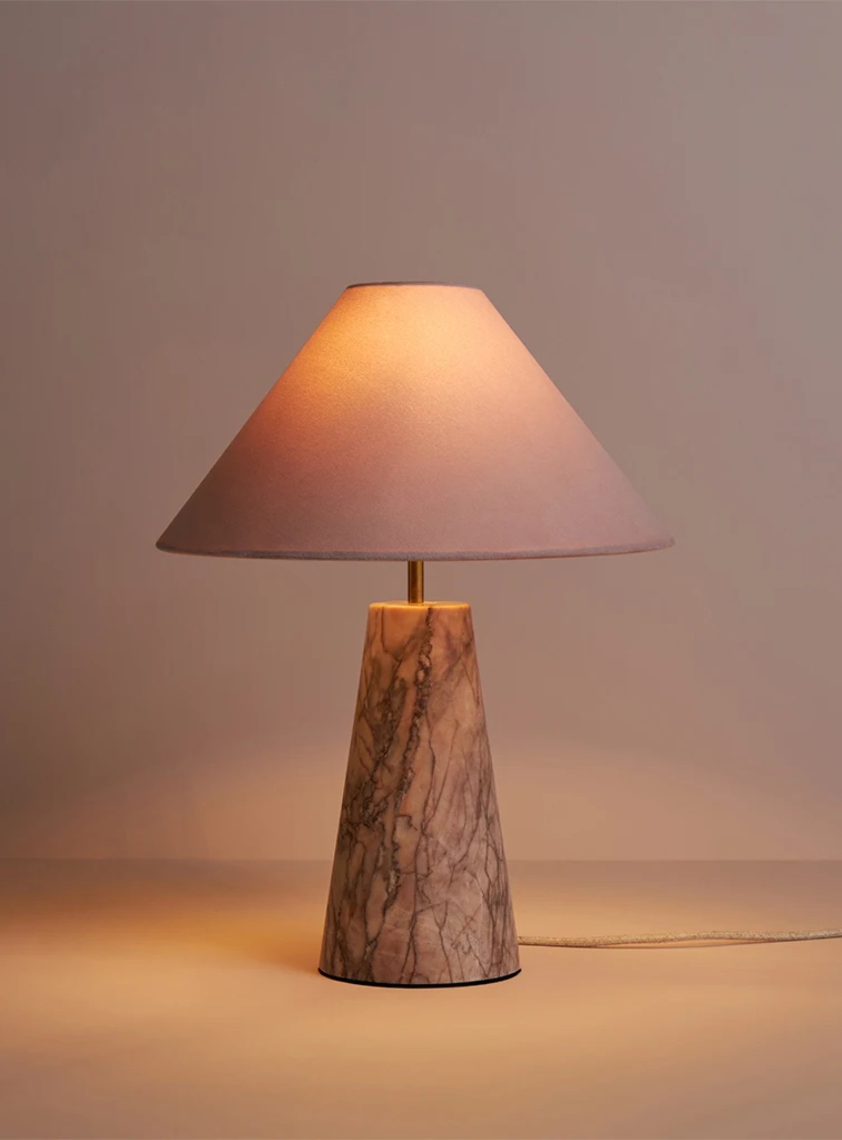 Dowsing and Reynolds, Pink Marble Table Lamp