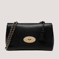 Mulberry  Medium Lily Black Glossy Goat