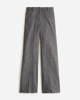 Carolina Pant in Italian Herringbone Wool Blend