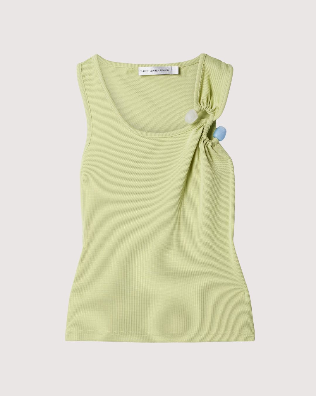 Embellished Ribbed-Knit Tank