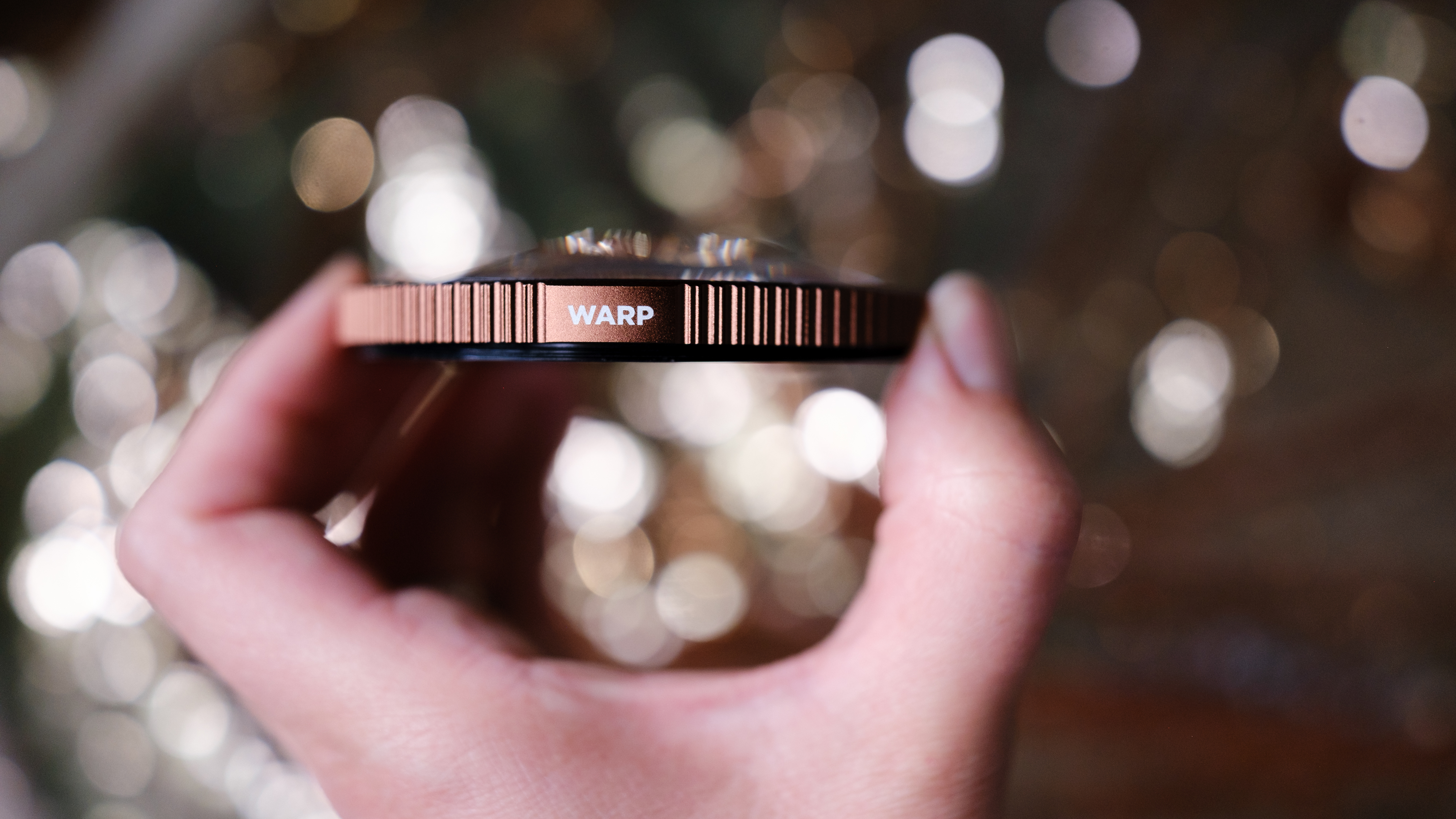 The PolarPro Warp filter in a person&#039;s hand