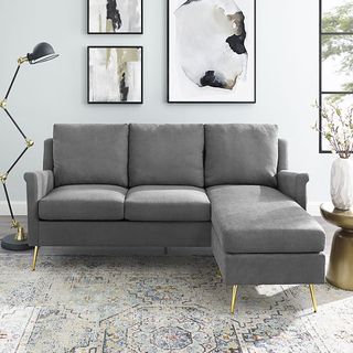 Apartment Sectional with Gold Legs