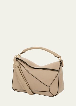 Puzzle Top-Handle Bag in Soft Grained Leather