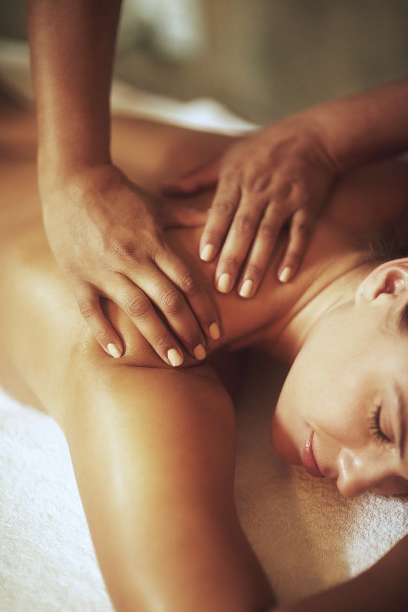 A woman enjoying a massage