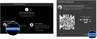 Set up two-factor authentication on Facebook on web by showing steps: Choose your 2FA method - we use an authenticator app in the example because it is more secure. Scan your QR code or input the secure code into your authenticator app, then click Continue