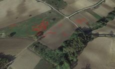 Interpretation of where an ancient sites might be in an aerial drone photo taken in the Le Pianelle area. 