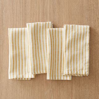 west elm yellow stripe napkins