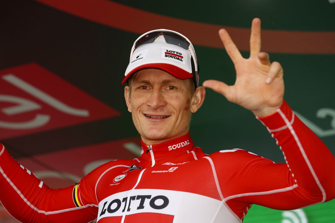 Andre Greipel (Lotto Soudal) took three wins in the Giro d'Italia