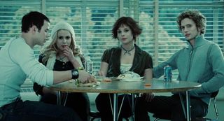 Cullens in the cafeteria in Twilight