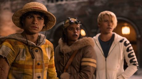 Inaki Godoy, Jacob Romero Gibson, and Taz Skyler in One Piece season 2