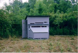 An example of one of Braddock Bay Raptor Research (BBRR)'s blinds that researchers use to study hawk populations in upstate New York.